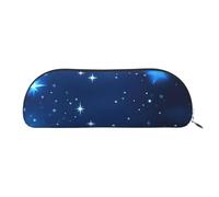 Rich&Rabbit Blue Shining Stars patterns Print Versatile Zipper Pouches Cosmetics Tiny Accessories Small Parts Storage Bags, Silver, One Size