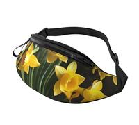 Rich&Rabbit Bouquet of Daffodil Print Multifunctional Waist Pack for Hiking Traveling Running Mountain Treks, Black, One Size