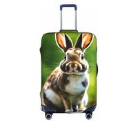 Rich&Rabbit Bunny Rabbits Print Suitcase Cover Washable Travel Luggage Protector Cover Baggage Decoraitve Cover (18-32in), White, L