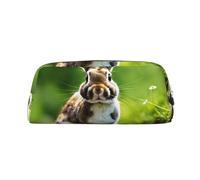 Rich&Rabbit Bunny Rabbits Print Zipper Cosmetic Makeup Pouch Bag Portable Travel Storage Bag Daily Use Purse, Silver, One Size