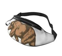 Rich&Rabbit California State Flag Print Multifunctional Waist Pack for Hiking Traveling Running Mountain Treks, Black, One Size