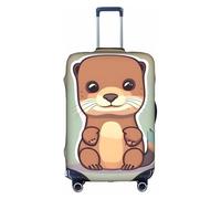 Rich&Rabbit Cartoon Cute Otter Print Suitcase Cover Washable Travel Luggage Protector Cover Baggage Decoraitve Cover (18-32in), White, L