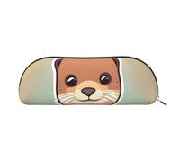 Rich&Rabbit Cartoon Cute Otter Print Versatile Zipper Pouches Cosmetics Tiny Accessories Small Parts Storage Bags, Silver, One Size