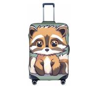 Rich&Rabbit Cartoon cute raccoon Print Suitcase Cover Washable Travel Luggage Protector Cover Baggage Decoraitve Cover (18-32in), White, S