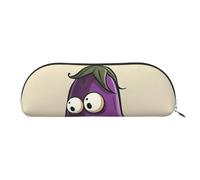 Rich&Rabbit Cartoon Eggplant Print Versatile Zipper Pouches Cosmetics Tiny Accessories Small Parts Storage Bags, Silver, One Size