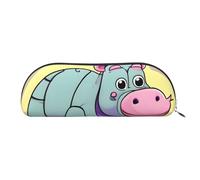 Rich&Rabbit Cartoon Hippo Print Versatile Zipper Pouches Cosmetics Tiny Accessories Small Parts Storage Bags, Silver, One Size