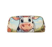 Rich&Rabbit Cartoon Milk Cow Print Zipper Cosmetic Makeup Pouch Bag Portable Travel Storage Bag Daily Use Purse, Silver, One Size