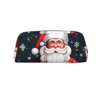 Rich&Rabbit Christmas Santa Clauss Print Zipper Cosmetic Makeup Pouch Bag Portable Travel Storage Bag Daily Use Purse, Silver, One Size