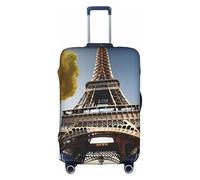 Rich&Rabbit Cityscape Paris Eiffel Tower France Print Suitcase Cover Washable Travel Luggage Protector Cover Baggage Decoraitve Cover (18-32in), White, XL
