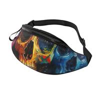 Rich&Rabbit Color Skulls Print Multifunctional Waist Pack for Hiking Traveling Running Mountain Treks, Black, One Size