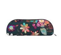 Rich&Rabbit Colorful Boho Floral Print Versatile Zipper Pouches Cosmetics Tiny Accessories Small Parts Storage Bags, Silver, One Size