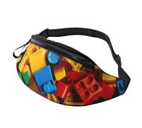 Rich&Rabbit Colorful Brick Print Multifunctional Waist Pack for Hiking Traveling Running Mountain Treks, Black, One Size