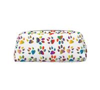 Rich&Rabbit Colorful Dog Paw Print Zipper Cosmetic Makeup Pouch Bag Portable Travel Storage Bag Daily Use Purse, Gold, One Size