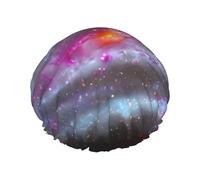 Rich&Rabbit Colorful Galaxy Print Shower Cap for Women Stretchy Reusable Leakproof Double Layer