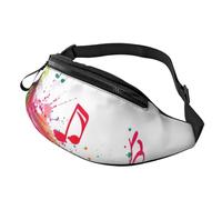 Rich&Rabbit Colorful Music Notes Print Multifunctional Waist Pack for Hiking Traveling Running Mountain Treks, Black, One Size