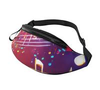 Rich&Rabbit Colorful Music Notes Print Multifunctional Waist Pack for Hiking Traveling Running Mountain Treks, Black, One Size