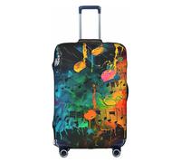 Rich&Rabbit Colorful Music Notes Print Suitcase Cover Washable Travel Luggage Protector Cover Baggage Decoraitve Cover (18-32in), White, XL