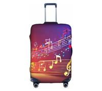 Rich&Rabbit Colorful Music Notes Print Suitcase Cover Washable Travel Luggage Protector Cover Baggage Decoraitve Cover (18-32in), White, XL