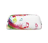 Rich&Rabbit Colorful Music Notes Print Zipper Cosmetic Makeup Pouch Bag Portable Travel Storage Bag Daily Use Purse, Silver, One Size