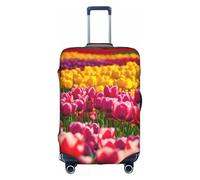 Rich&Rabbit Colorful Tulips Printed Washable Travel Luggage Protector Cover (18-32 inch), white, M