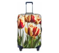 Rich&Rabbit Colorful Tulips Printed Washable Travel Luggage Protector Cover (18-32 inch), white, XL