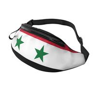 Rich&Rabbit Flag Of Syrian Arab Republic Print Multifunctional Waist Pack for Hiking Traveling Running Mountain Treks, Black, One Size