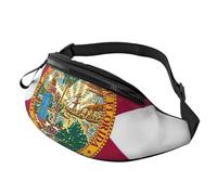 Rich&Rabbit Florida State Flag Print Multifunctional Waist Pack for Hiking Traveling Running Mountain Treks, Black, One Size
