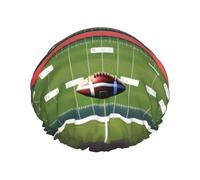 Rich&Rabbit Football Field Shower Cap with Ball for Women Elastic Reusable Leakproof Double Layer Shower Cap