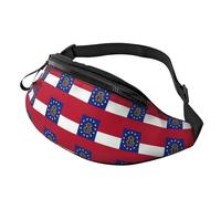 Rich&Rabbit Georgia State Flag Print Multifunctional Waist Pack for Hiking Traveling Running Mountain Treks, Black, One Size