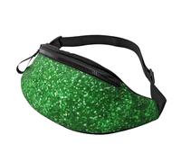 Rich&Rabbit Green Sequin Sparkle Print Multifunctional Waist Pack for Hiking Traveling Running Mountain Treks, Black, One Size