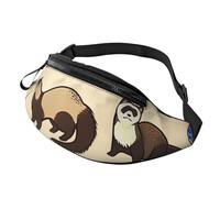 Rich&Rabbit Hairy Ferret Print Multifunctional Waist Pack for Hiking Traveling Running Mountain Treks, Black, One Size