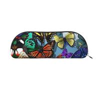 Rich&Rabbit Hand drawn color butterfly Print Versatile Zipper Pouches Cosmetics Tiny Accessories Small Parts Storage Bags, Silver, One Size