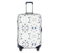 Rich&Rabbit Hand Drawn Flower Print Suitcase Cover Washable Travel Luggage Protector Cover Baggage Decoraitve Cover (18-32in), White, M