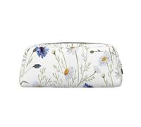 Rich&Rabbit Hand Drawn Flower Print Zipper Cosmetic Makeup Pouch Bag Portable Travel Storage Bag Daily Use Purse, Gold, One Size