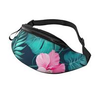 Rich&Rabbit Hawaii Red Flower Print Multifunctional Waist Pack for Hiking Traveling Running Mountain Treks, Black, One Size