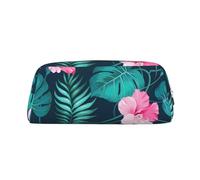 Rich&Rabbit Hawaii Red Flower Print Zipper Cosmetic Makeup Pouch Bag Portable Travel Storage Bag Daily Use Purse, Silver, One Size