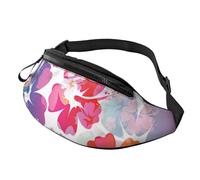 Rich&Rabbit Hawaiian flower print Print Multifunctional Waist Pack for Hiking Traveling Running Mountain Treks, Black, One Size