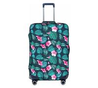 Rich&Rabbit Hawaiian Red Flower Print Washable Travel Luggage Protector Cover (18-32 inch), white, XL