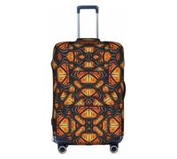 Rich&Rabbit Heaps of Orange Monarch Butterflies Print Suitcase Cover Washable Travel Luggage Protector Cover Baggage Decoraitve Cover (18-32in), White, XL