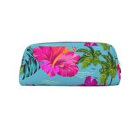Rich&Rabbit Hello Hawaii Print Zipper Cosmetic Makeup Pouch Bag Portable Travel Storage Bag Daily Use Purse, Silver, One Size