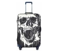 Rich&Rabbit horror ghost skull Print Suitcase Cover Washable Travel Luggage Protector Cover Baggage Decoraitve Cover (18-32in), White, L