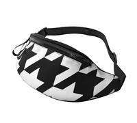 Rich&Rabbit Houndstooth Black Print Multifunctional Waist Pack for Hiking Traveling Running Mountain Treks, Black, One Size