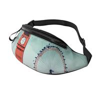 Rich&Rabbit I Love London Print Multifunctional Waist Pack for Hiking Traveling Running Mountain Treks, Black, One Size