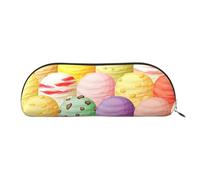 Rich&Rabbit Ice Cream Print Versatile Zipper Pouches Cosmetics Tiny Accessories Small Parts Storage Bags, Gold, One Size