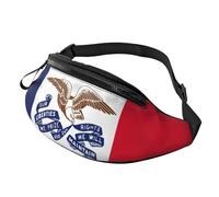Rich&Rabbit Iowa state flag Print Multifunctional Waist Pack for Hiking Traveling Running Mountain Treks, Black, One Size