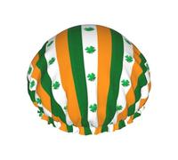 Rich&Rabbit Irish Flag Print Shower Cap for Women Stretchy Reusable Leakproof Double Layer