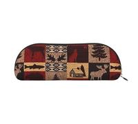 Rich&Rabbit Lodge Bear Deer Fish Print Versatile Zipper Pouches Cosmetics Tiny Accessories Small Parts Storage Bags, Gold, One Size