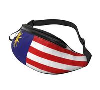 Rich&Rabbit Malaysia Flag Print Multifunctional Waist Pack for Hiking Traveling Running Mountain Treks, Black, One Size