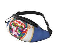Rich&Rabbit Minnesota State Flag Print Multifunctional Waist Pack for Hiking Traveling Running Mountain Treks, Black, One Size