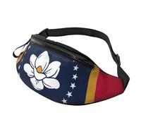 Rich&Rabbit Mississippi State Flag Print Multifunctional Waist Pack for Hiking Traveling Running Mountain Treks, Black, One Size